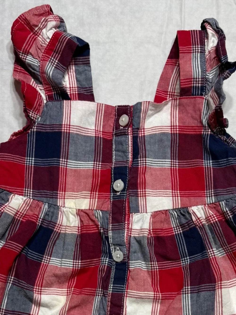 OshKosh B'gosh Toddler Baby Girl Red Navy Plaid Checkered Dress Size 24 Months